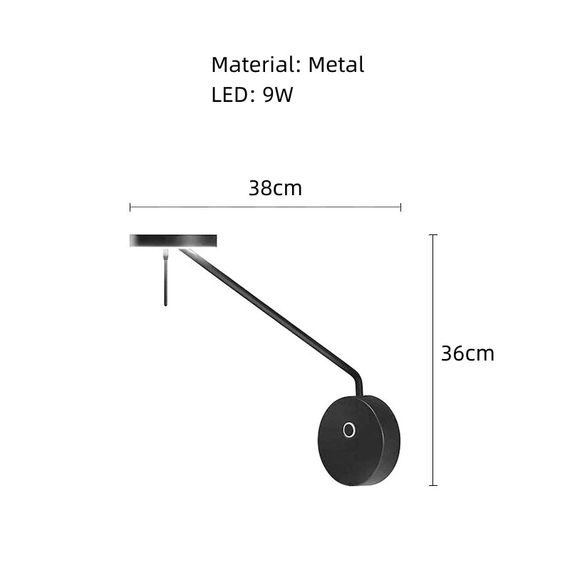 Long Arm LED Wall Lamp Home Bedside Atmosphere Decoration Sconce Minimalist Office Wall Lights