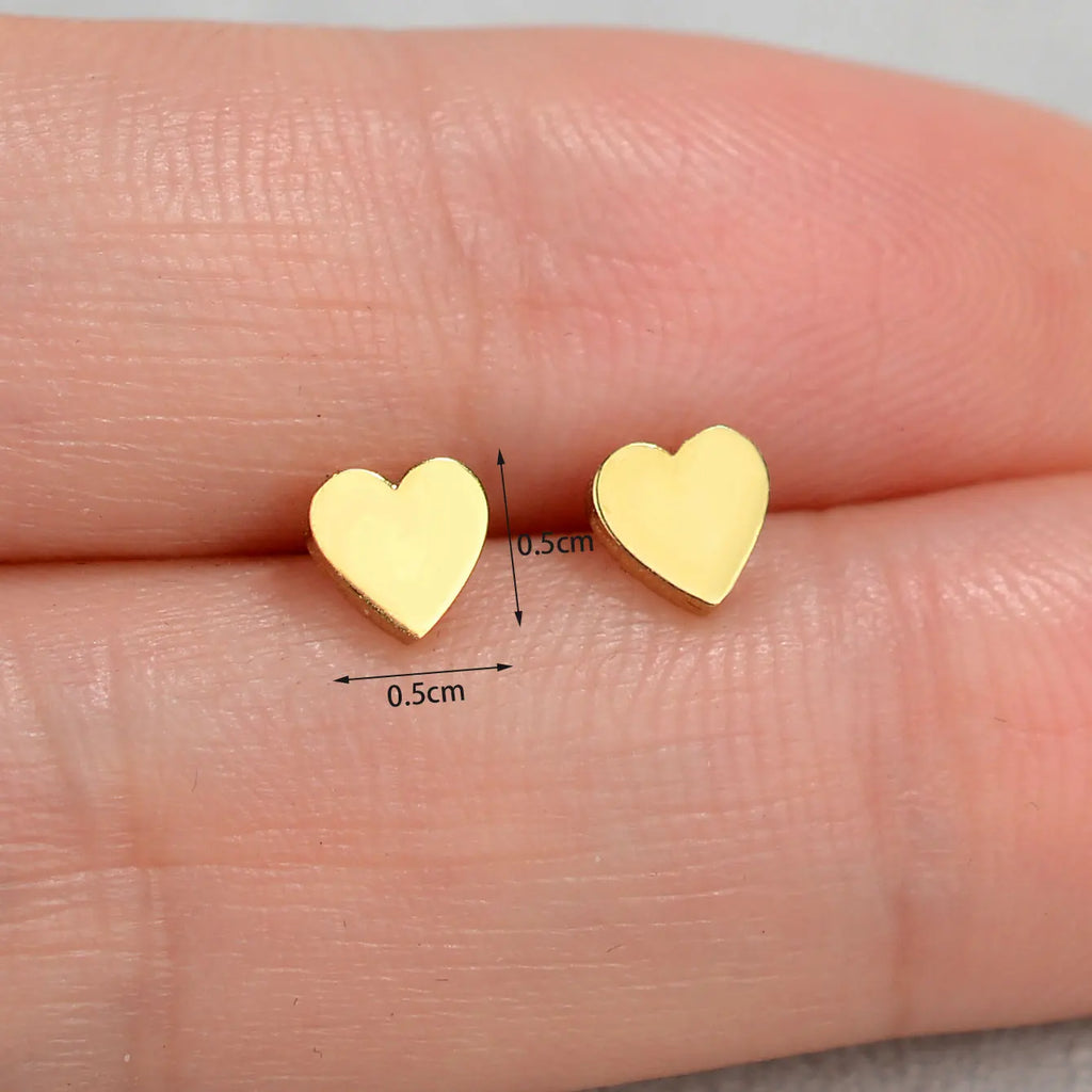 Minimalist Stainless Steel Earings Mini Heart Star Geometric Stud Earrings For Women Cute Cat Dog Flower Leaf Earrings Jewelry