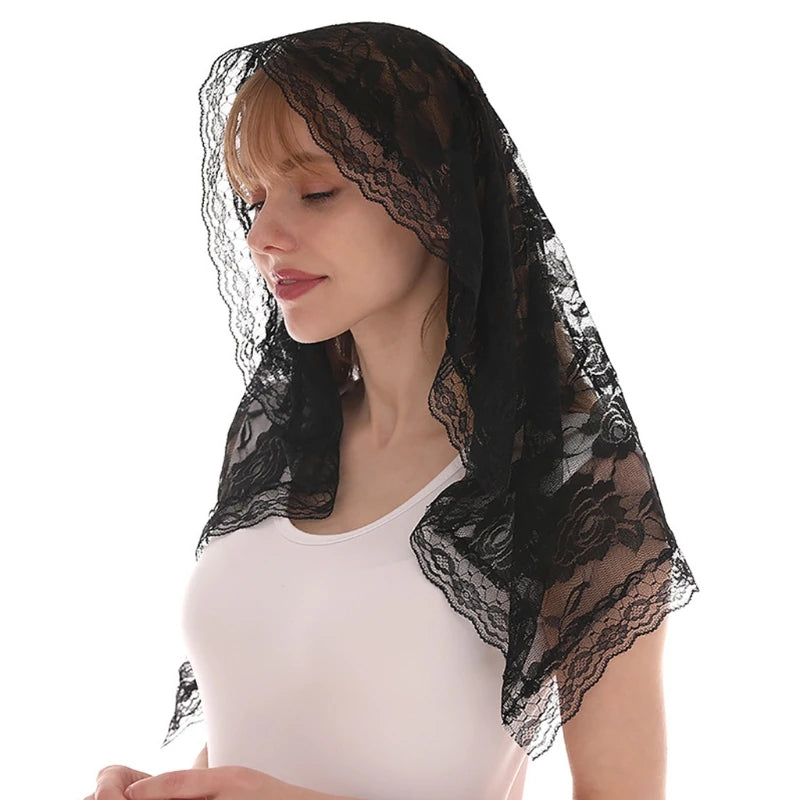 Lace Mantilla Catholic Church Chapel Veil for Head Covering Scarf for Brides