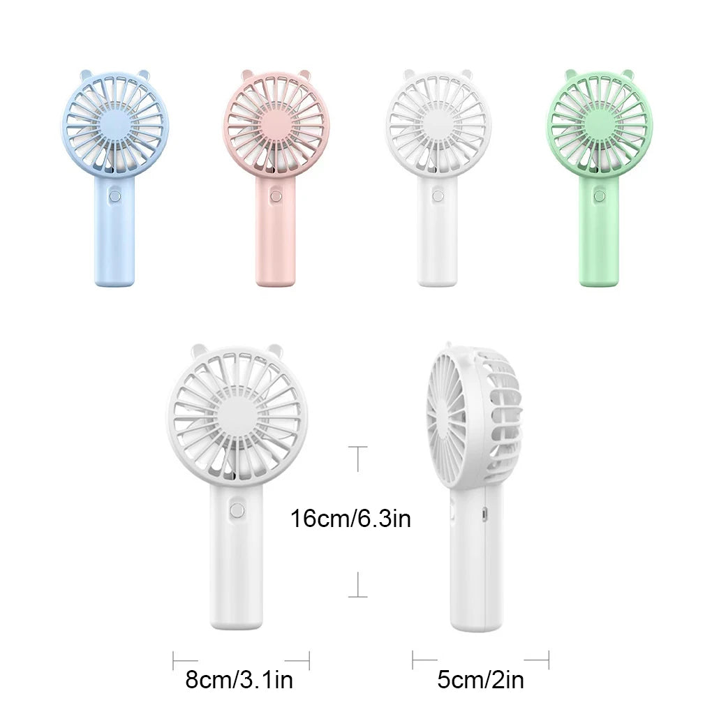 Handheld Fan Mini USB Rechargeable Fans Desk Table with Base Small Makeup Mute Cooler Girls Kids Outdoor Dorm Home