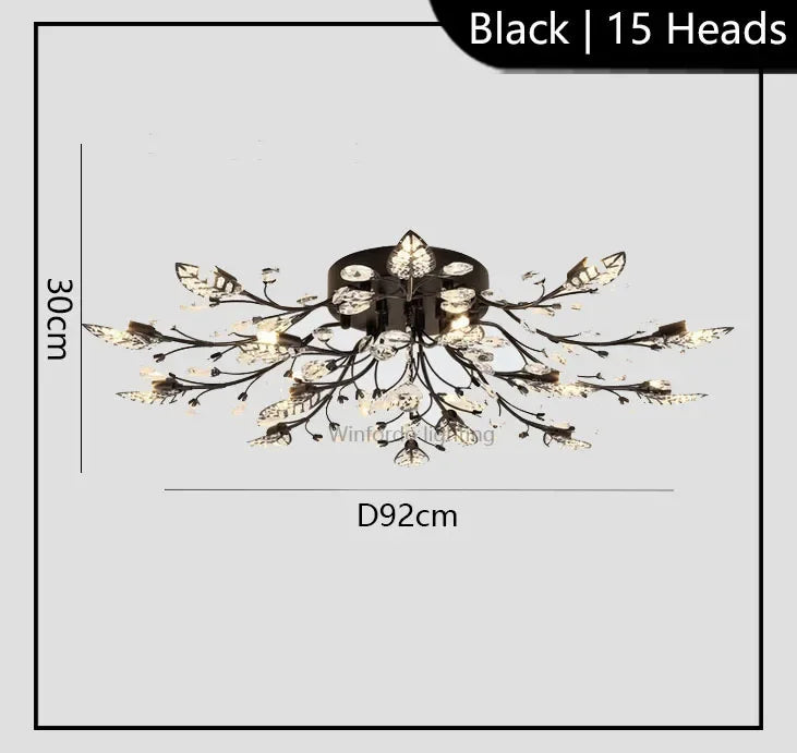 American retro crystal Ceiling lamp minimalist room bedroom dining room Nordic creative LED Ceiling lamp indoor lighting fixture