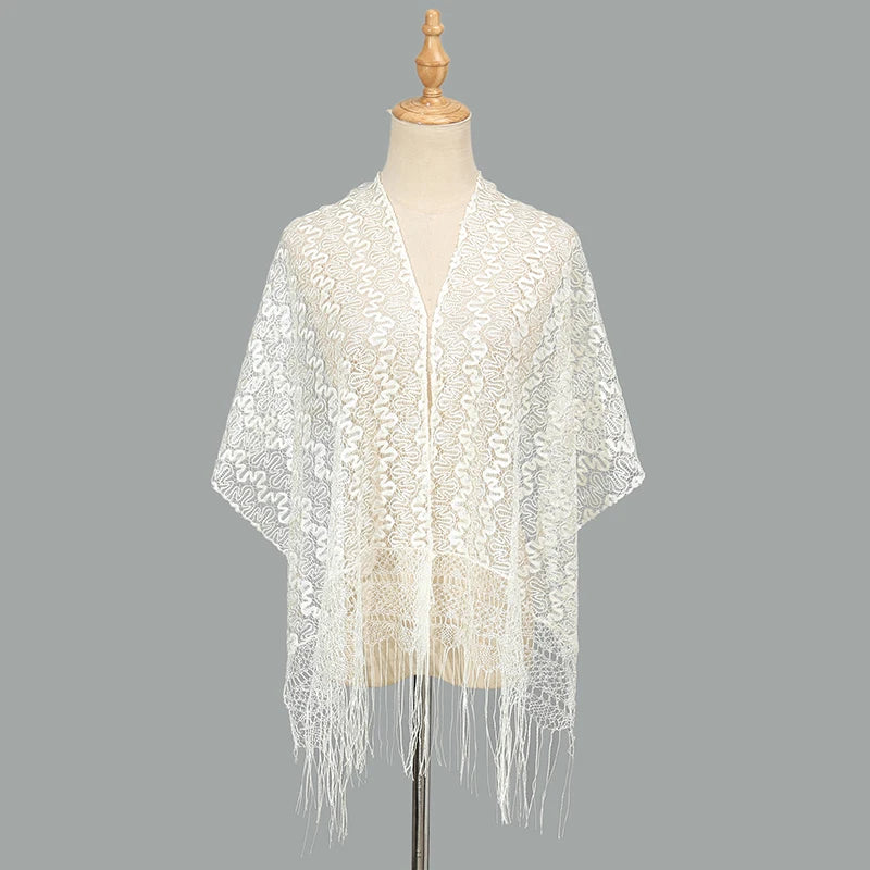 Women's Evening Dresses Shawls Bridal Bridesmaid Wedding Shrugs Wraps Sheer Hollow Party Shawl Cape Shinny Sequins Embroidered