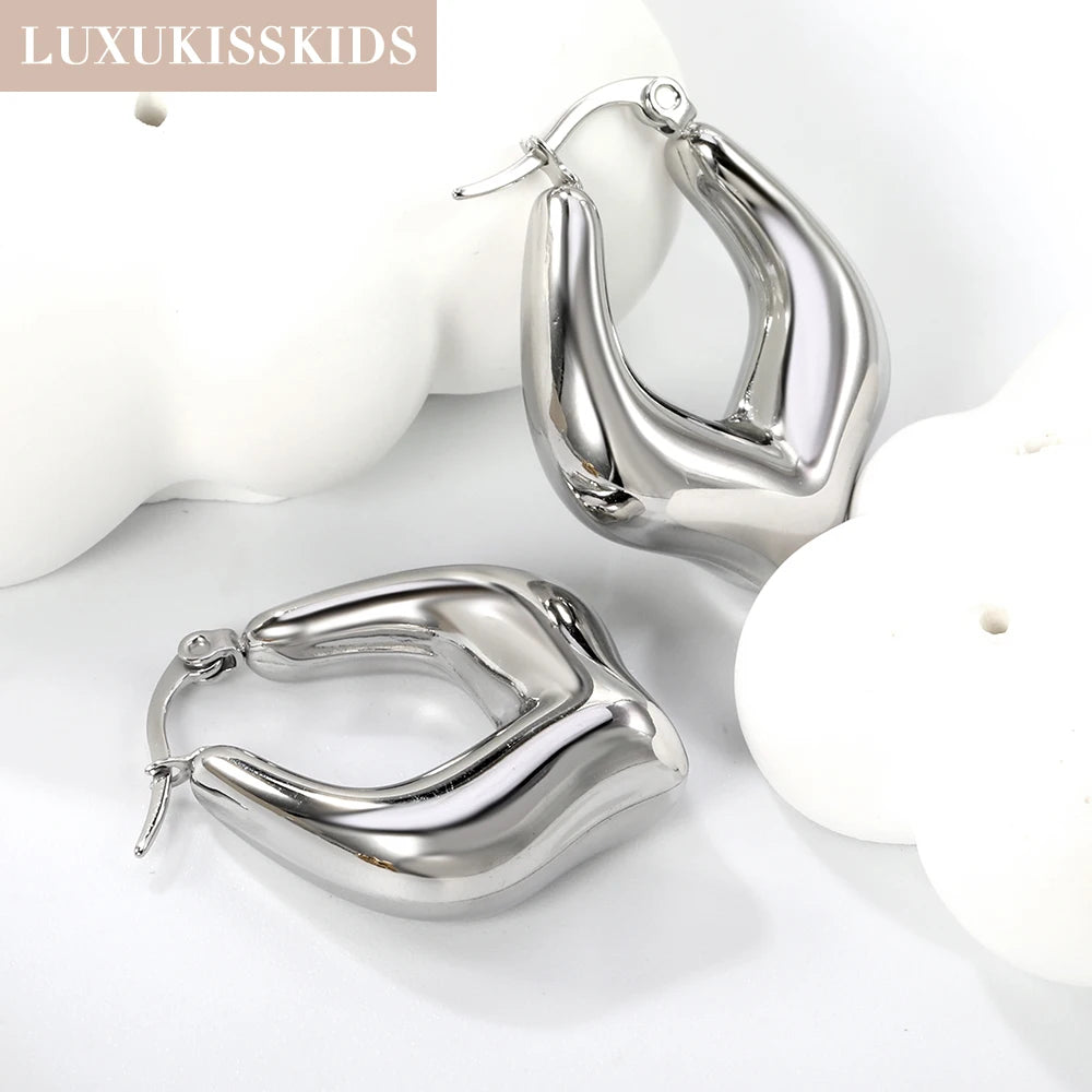 LUXUKISSKIDS Minimalist Gold/Silver Plated Chunky Ball Stud Earrings for Women/Man Thick Bold Sphere Dome Post Round Earring New