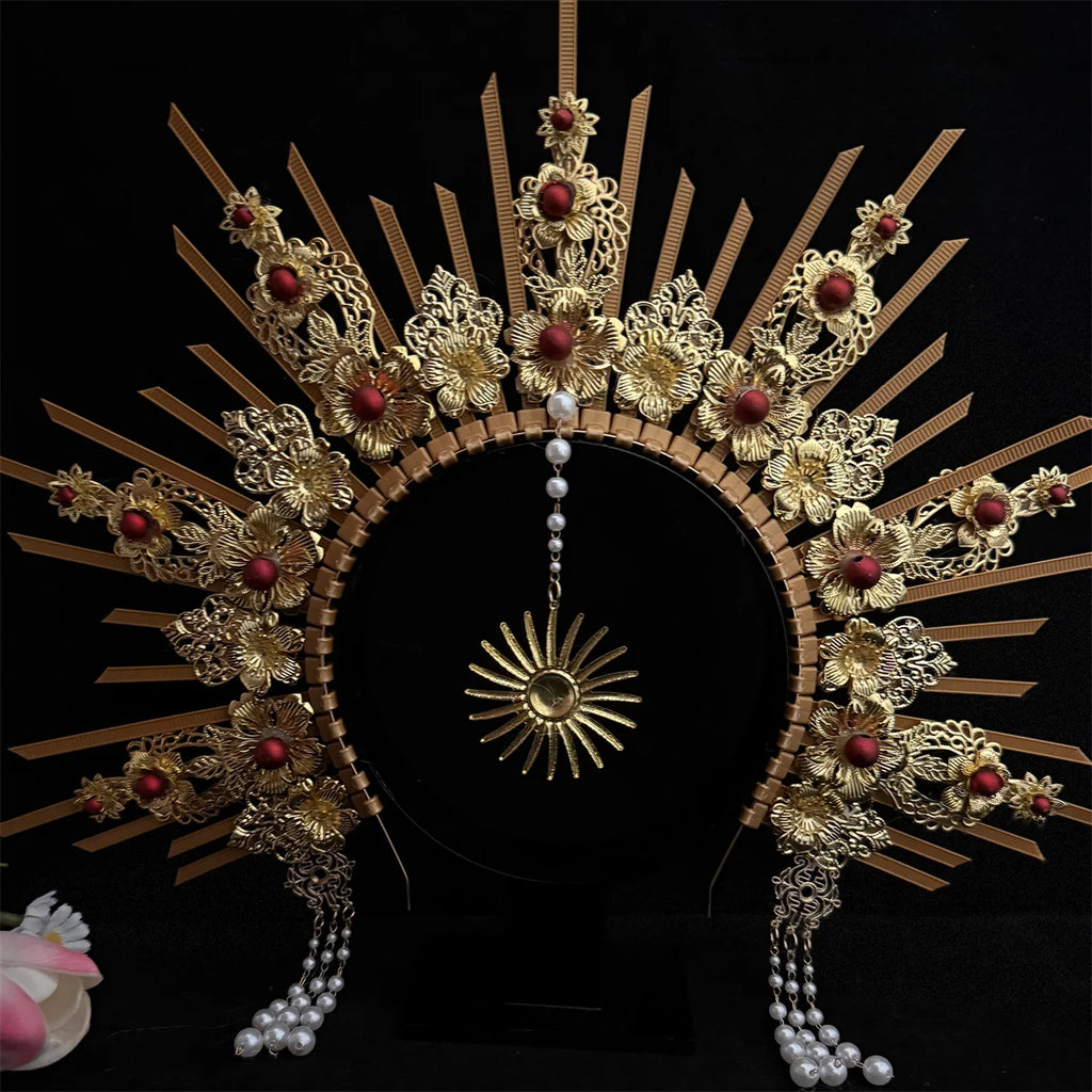 Gothic Crown Headband Goddess Halo Halloween Costume Headwear Party Cosplay Headgear Jewelry Accessories