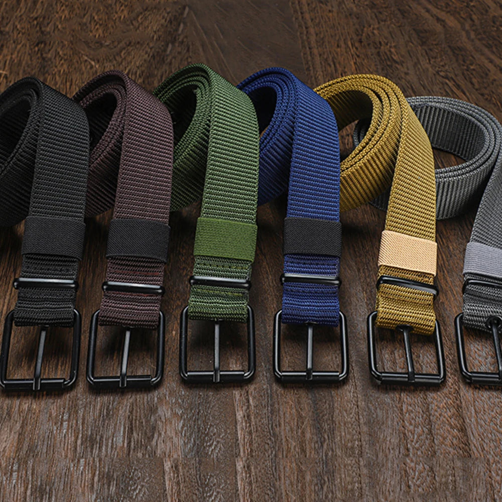 New Canvas Belts for Men Fashion Metal Pin Buckle Outdoor Work Military Tactical Strap Male Nylon Belt for Pants Jeans Waistband
