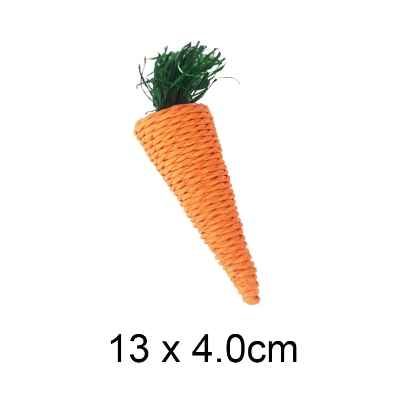 Rabbit Chew Toy Small Animal Chew Treat 100% Natural Material Handmade for Bunny Chinchilla Guinea Pig Hamsters Rat Pet Supplies