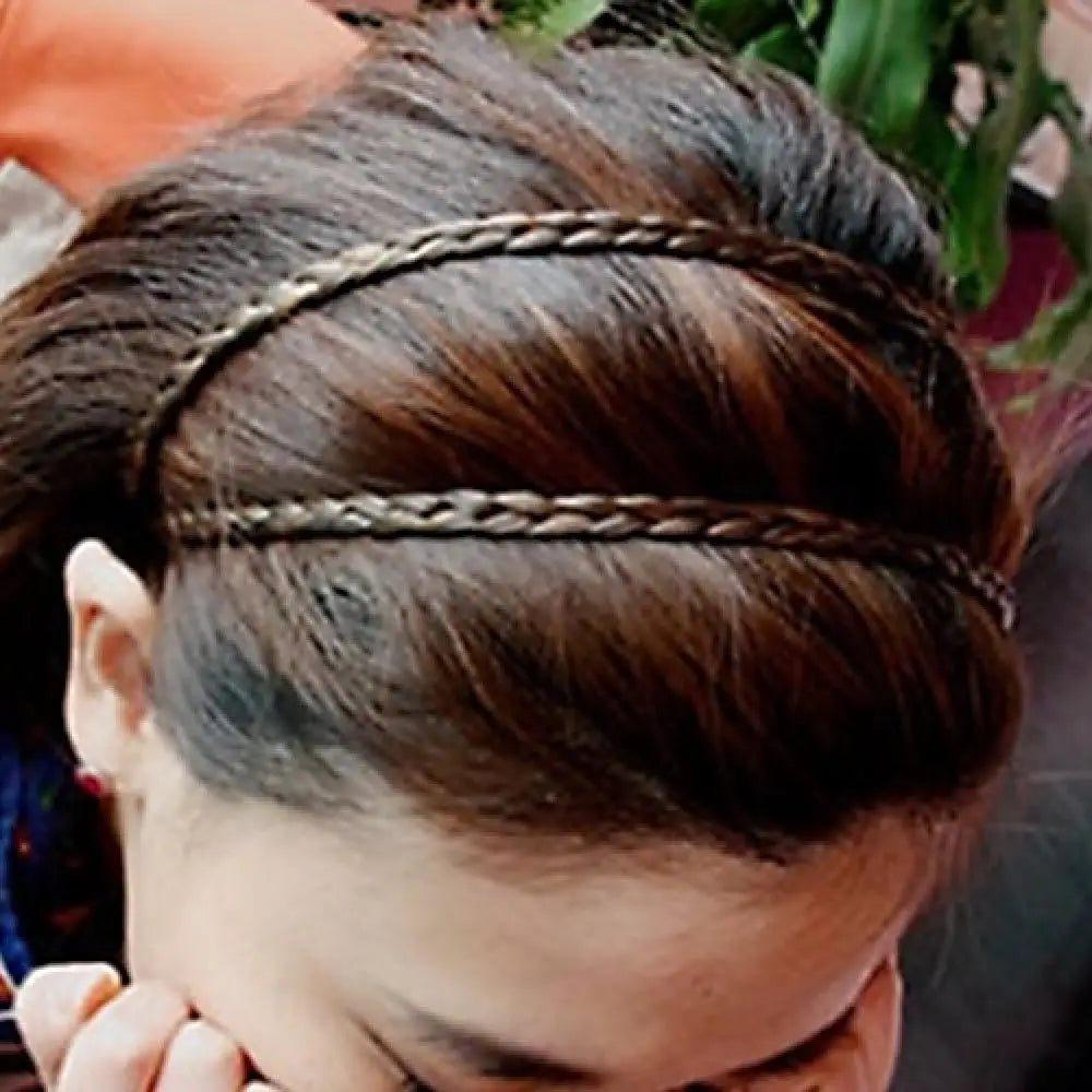 Women Vintage Bohemian Forehead Twist Braided Stretch Elastic Headband Hair Band