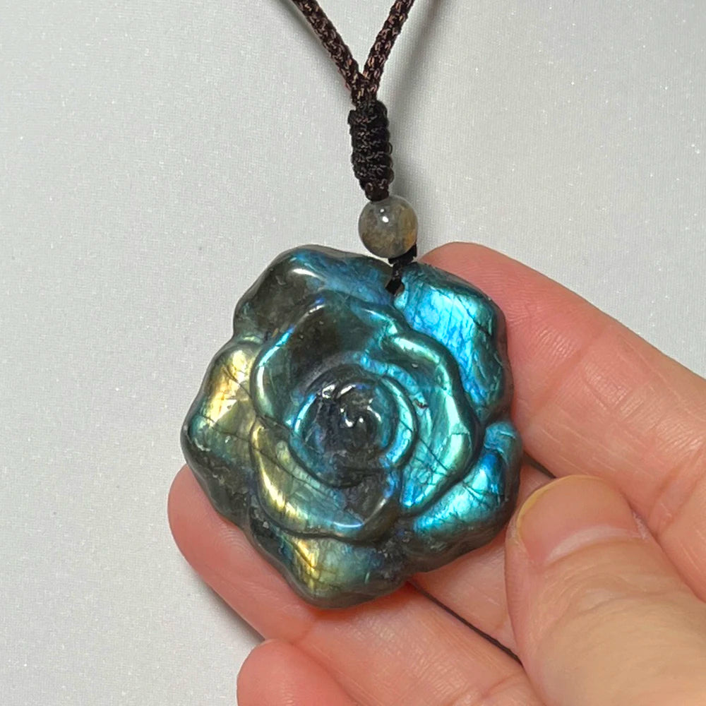 Gem Pendant Natural Stone Irregular Shape Bead Purple Blue Labradorite Necklace Pendant for Women Men Jewelry Gift 1Pcs