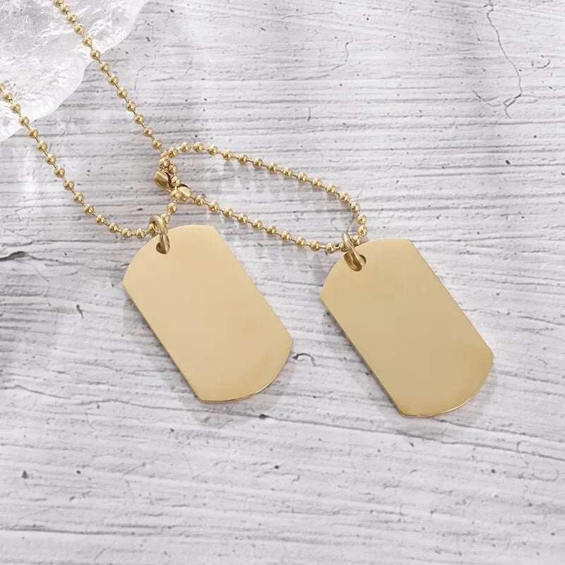 Stainless Steel Classic Geometric Polygonal Black Square Natural Stone Necklace Pendant for Men Fashion Casual Punk Jewelry Gift