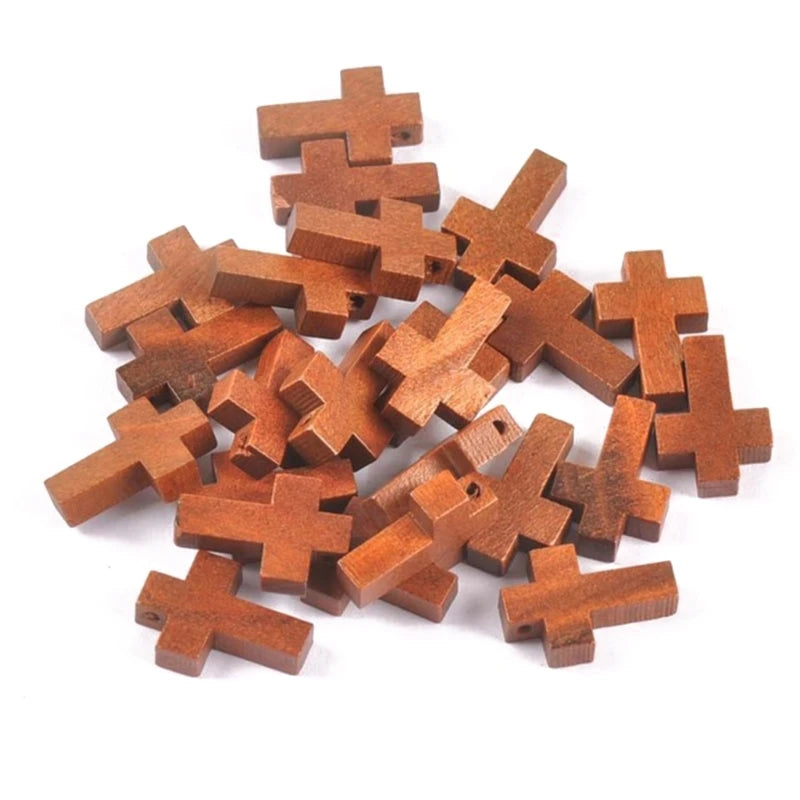 Pack of 50pcs Wood Cross Holding Church Utensil Religious Souvenir Comfort Holding Crosses Home Decors Ornament