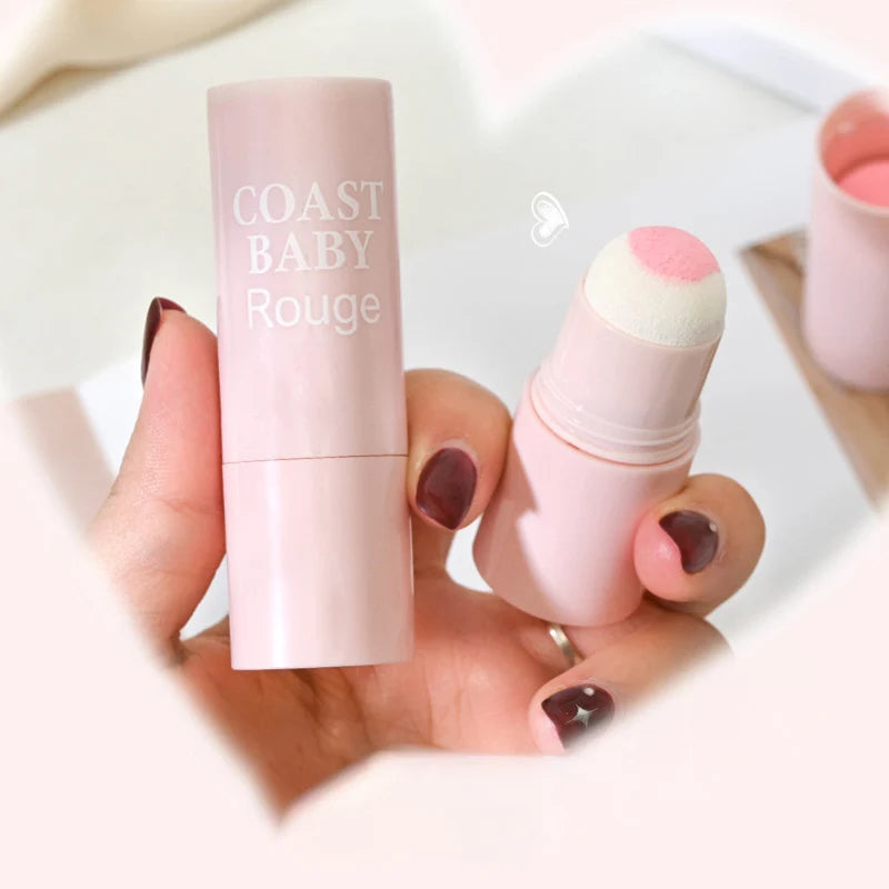 Soft Fog Blush Stick-energetic Bouncy 3 In1 Korean Style Brightening Dual -use For Lips And Cheeks Natural Color Vitality Girl