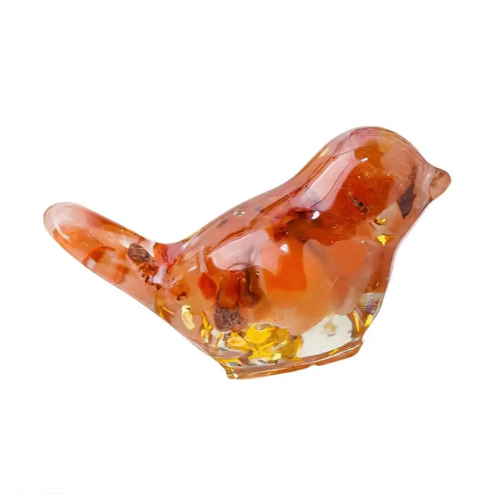 Natural Stone Colorful Bird Figurine Positive Healing Energy Hand-carved Faux Crystal Mini Bird Statue Home Office Desktop Decor