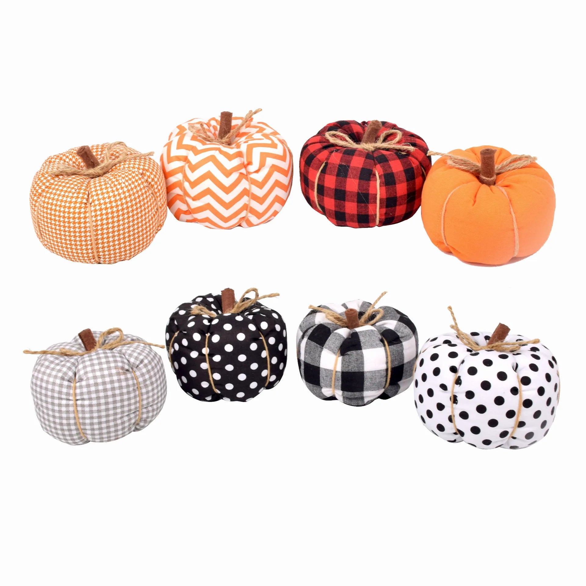 4pcs Thanksgiving fabric pumpkin decoration, Halloween mini art pumpkin ornament, dining table center decoration