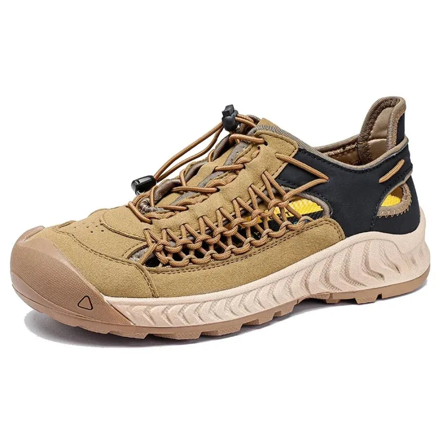 Genuine Leather Casual Sandals Outdoor Antiskid Designer Round Toe Sandals Breathable Waterproof Beach Shoes Summer Men Sandals