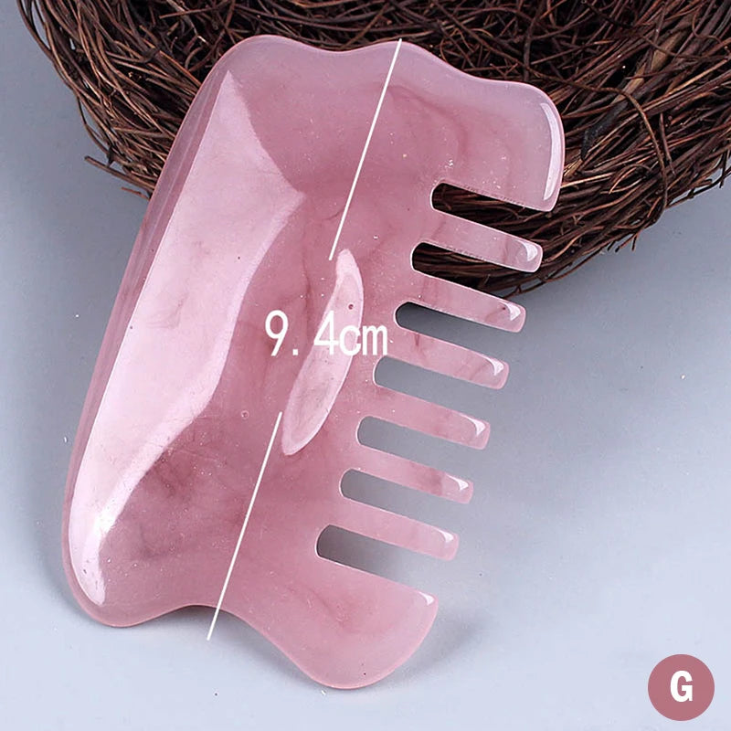 Gouache Scraper Natural Stone Gua Sha Massage Comb Head Body Meridian Scraping Reflexology Blood Circulation Jade Therapy Tools
