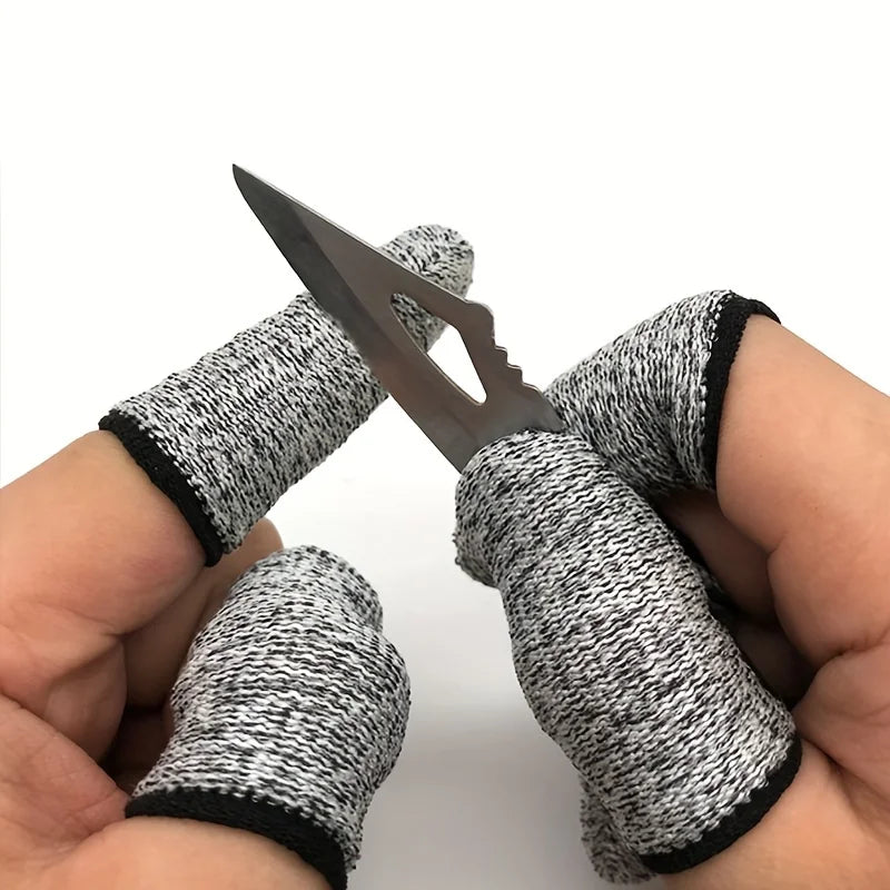 10Pcs 5-level Protection High Performance Anti Cutting Finger Gloves for Outdoor Work in Kitchen