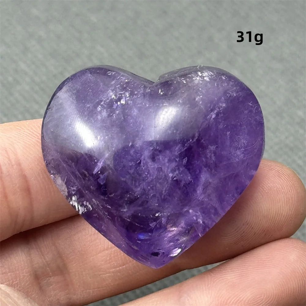 Natural Amethyst Heart Shaped Love Gemstone Meaning Love Healing Reiki Meditation Energy Witchcraft Home Decoration