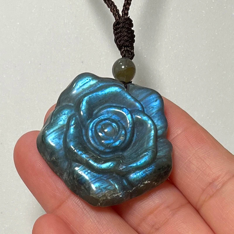 Necklace Pendant Natural Stone Irregular Shape Bead Blue Green Orange Labradorite Pendant for Women Men Jewelry 1Pcs