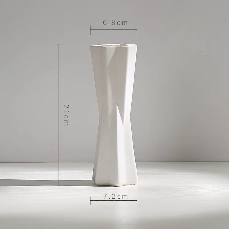 Modern Nordic Ceramic Vases, Living Room, Household Tabletop Decorations, Plain Burning Process, High Grade Vase