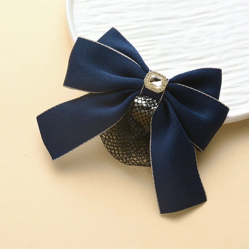Head Flower Net Bag Professional CCB Postal Nurse Hotel Stewardess Uniform Belt Thin Online Work Tray Hair Net Bag Bow