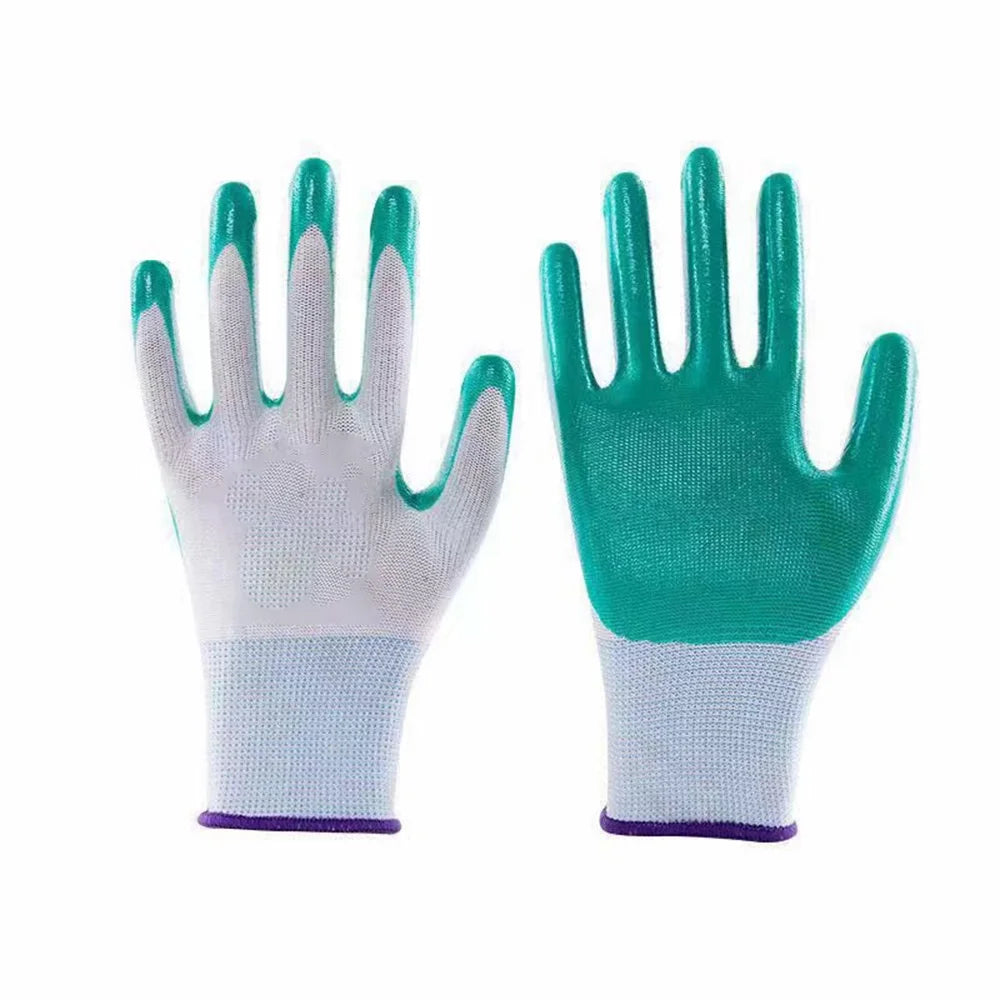 2024 Nylon Safety Working Gloves Premium Nitrile Coated Builders Excellent Grip Gardening Grip Industrial Protective Work Gloves