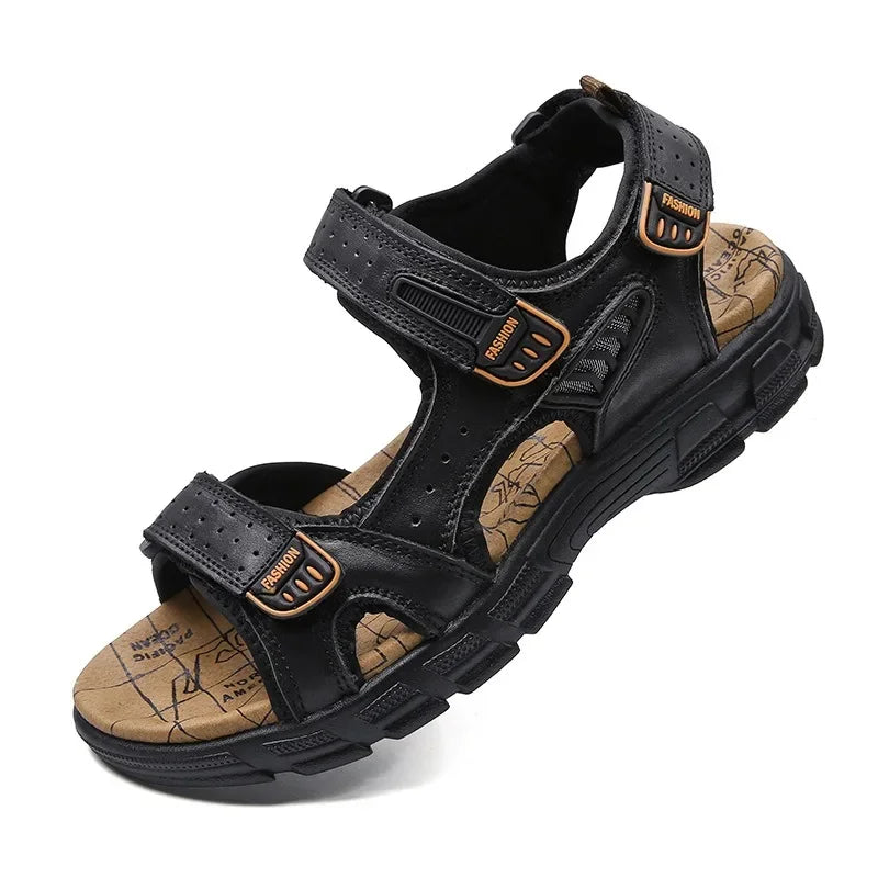 New Mens Sandals Summer Genuine Leather Sandals Men Outdoor Casual Lightweight Sandal Fashion Men Sneakers