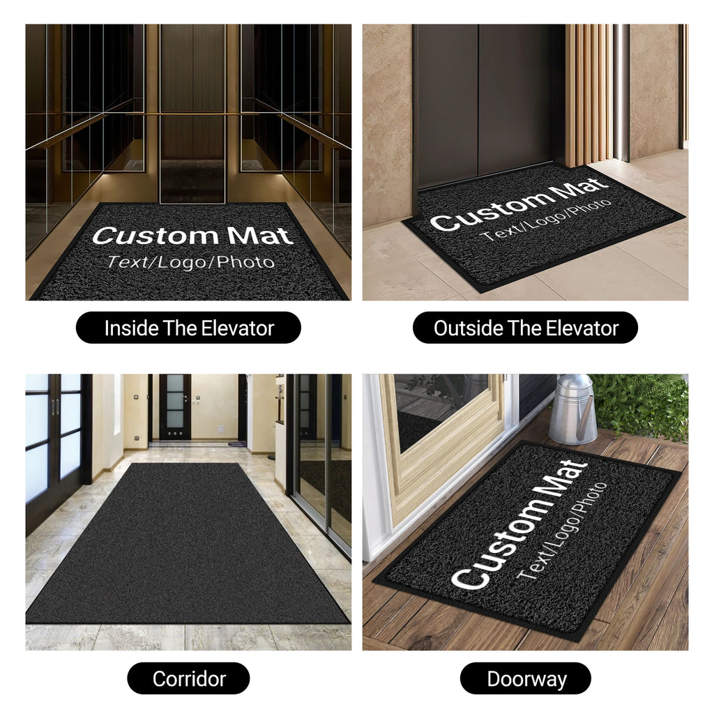 Custom Foot Mat Personalized Business Mat Carpet Entrance Doormat Indoor Outdoor Anti-Slip Rug Customization Branding Logo Mats