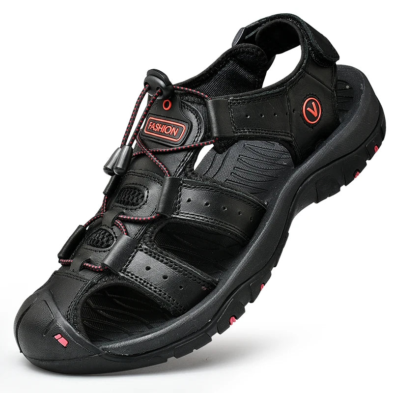 Genuine Leather Men Sandals Summer Men's Shoes Outdoor Water Shoes Leather Sandals For Men