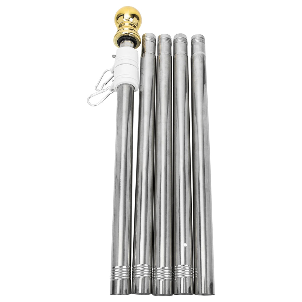 Flag Stainless Steel Flagpole Free Rotation Holder Stand Portable Outdoor Useful for Staff