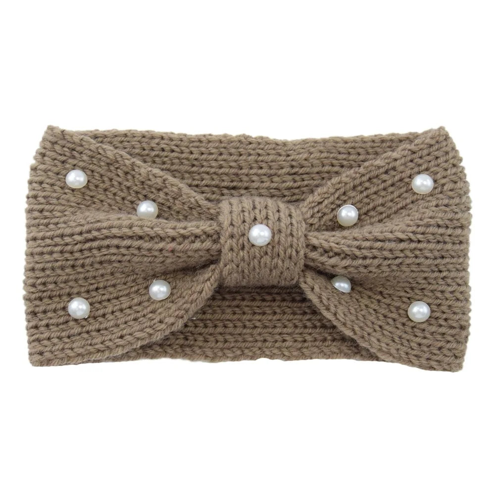 New Bowknot Pearl Headbands for Woman Solid Wash Face Hairband Elastic Sports Yoga Headwear Girls Hair Band Hair Accessories