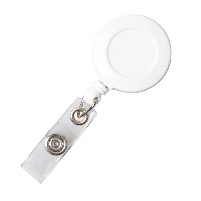 Solid Color Horizontal Vertical Employee Staff ID Work Card Cover with Retractable Badge Reel Lanyard Badge Pass Bus Card Holder