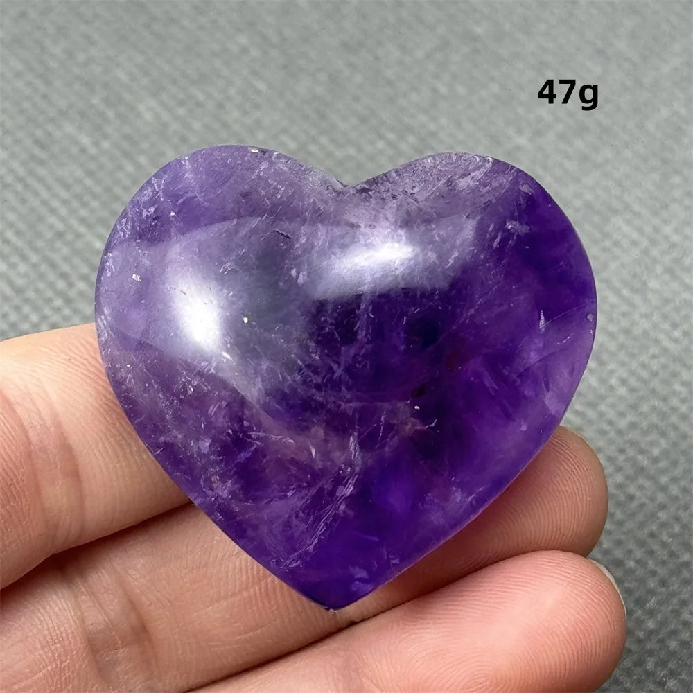 Natural Amethyst Heart Shaped Love Gemstone Meaning Love Healing Reiki Meditation Energy Witchcraft Home Decoration