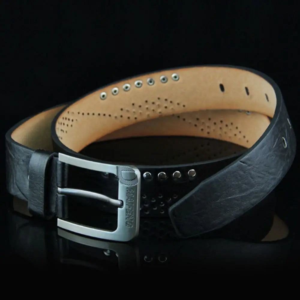Men's Genuine Leather Belt Luxury High Quality Classic Buckle Business Cowboy Vintage Waistband Alloy Belts