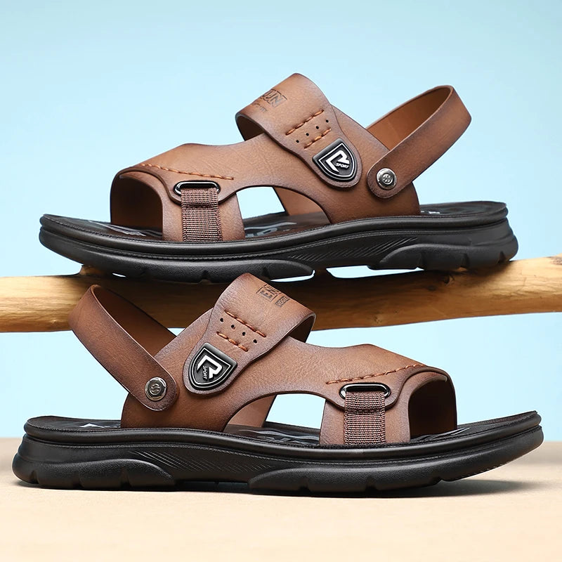 Sandals for men, simple and casual water wading shoes, beach shoes, summer new trend, soft sole dual-use slippers, anti slip san