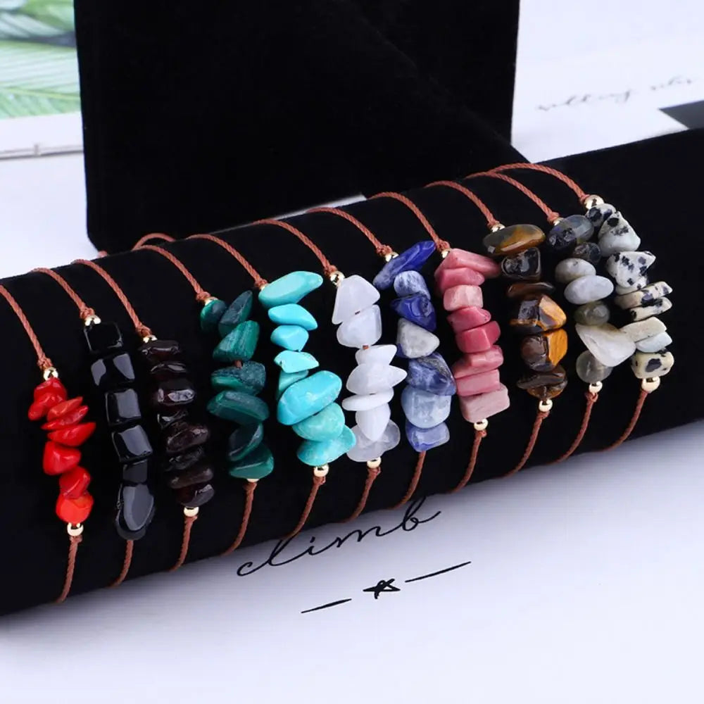 Natural Stone Amethysts Fluorite Bohemia Bracelet Crystal Gravel Bracelets Beach Body Jewelry Women Jewelry Accessories
