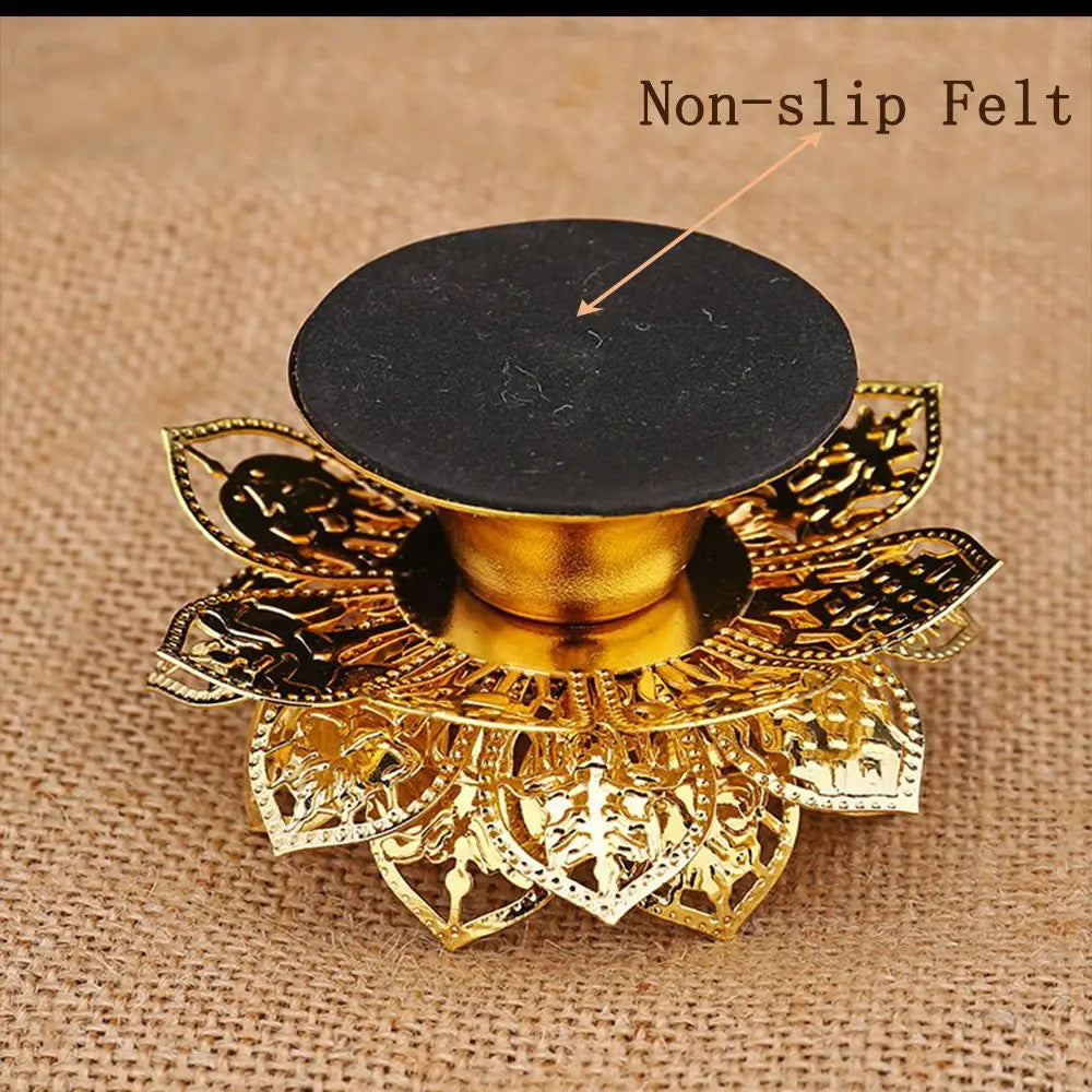 Buddhism Gold Lotus Ghee Lamp Holder Incense Burner Butter Lamp Crafts Tea Light Holder Tibetan Copper Oil Lamp Altar Supplies