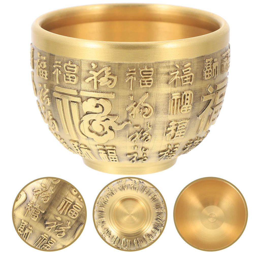 Brass Material Treasure Basin Bowl Desktop Decoration Home Kitchen Dining Bar Bowls Offering Bowl Candy Bowl Brass Bowl