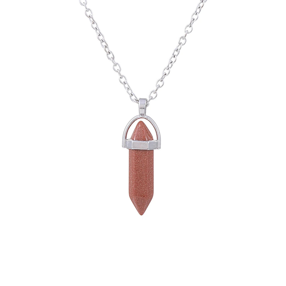 1Pc Irregular Rainbow Stone Natural Crystal Chakra Rock Necklace Golden Plated Quartz Pendant Nice Gift For Lover Friends