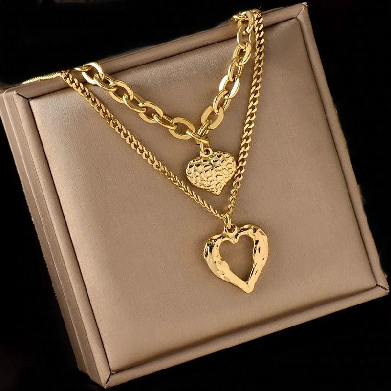 Square Natural Shell Pendant Necklace For Women Gold Color Stainless Steel O Chain Women Neck Choker Fashion Jewelry