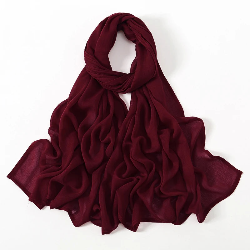 Muslim Modal Hijab Rayon Cotton Shawls For Women Plain Scarf Big Size Headscarf Islamic Turban Headband 190*85cm