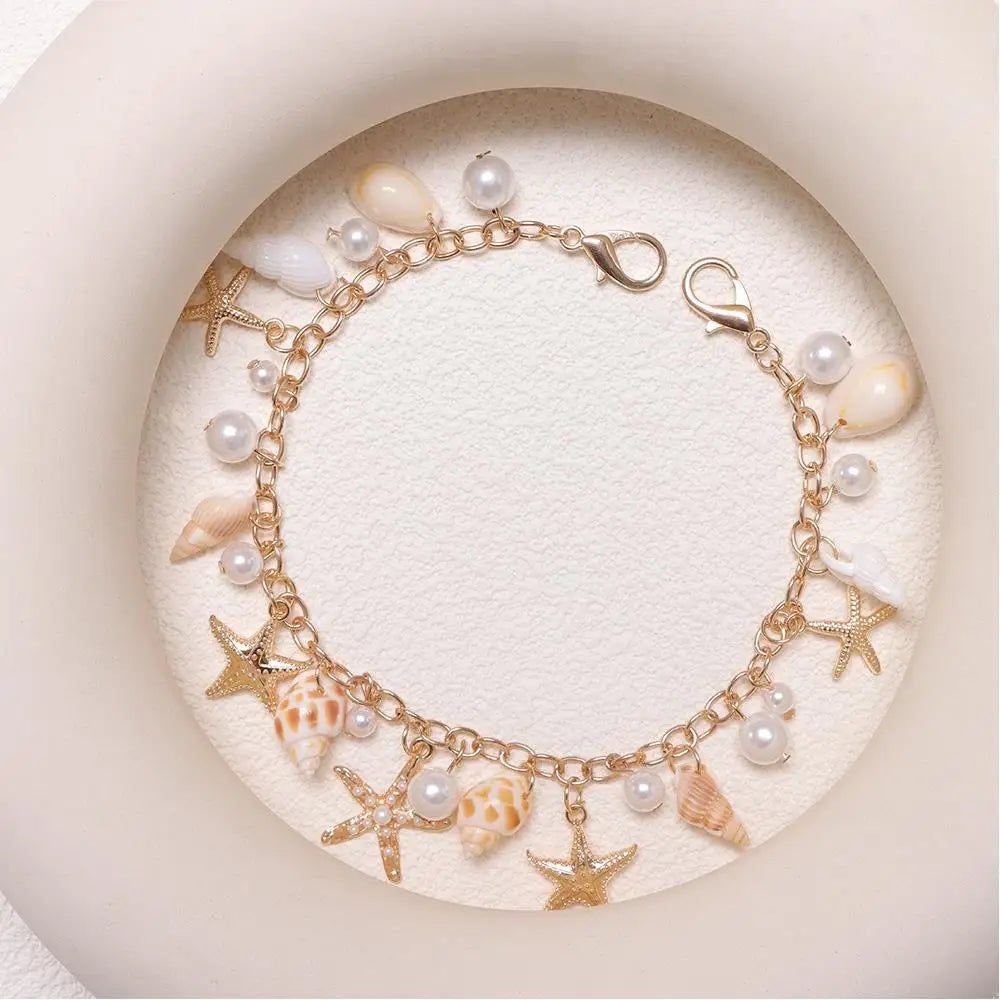 Bohemian Style Multi-layer Bag Chain For Handbag DIY Jewelry Accessory Gift Women Pants Chain With Imitate Starfish Conch Pearl