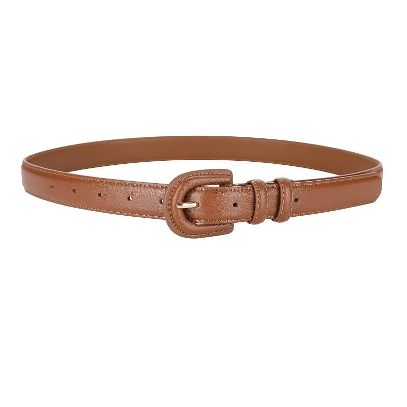 Genuine Leather Belt Woman Luxury Womens Belts for Designer Brand Ladies  Women Brown Wide Cowhide Vintage Waistband Pin Buckle
