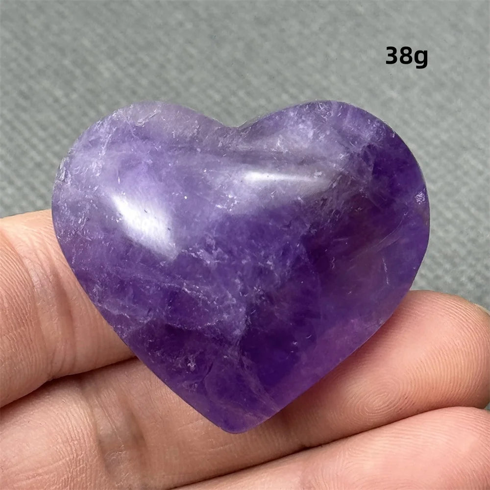 Natural Amethyst Heart Shaped Love Gemstone Meaning Love Healing Reiki Meditation Energy Witchcraft Home Decoration
