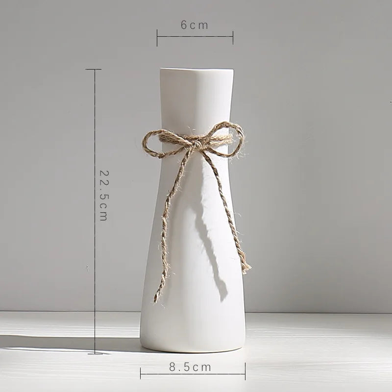 Modern Nordic Ceramic Vases, Living Room, Household Tabletop Decorations, Plain Burning Process, High Grade Vase