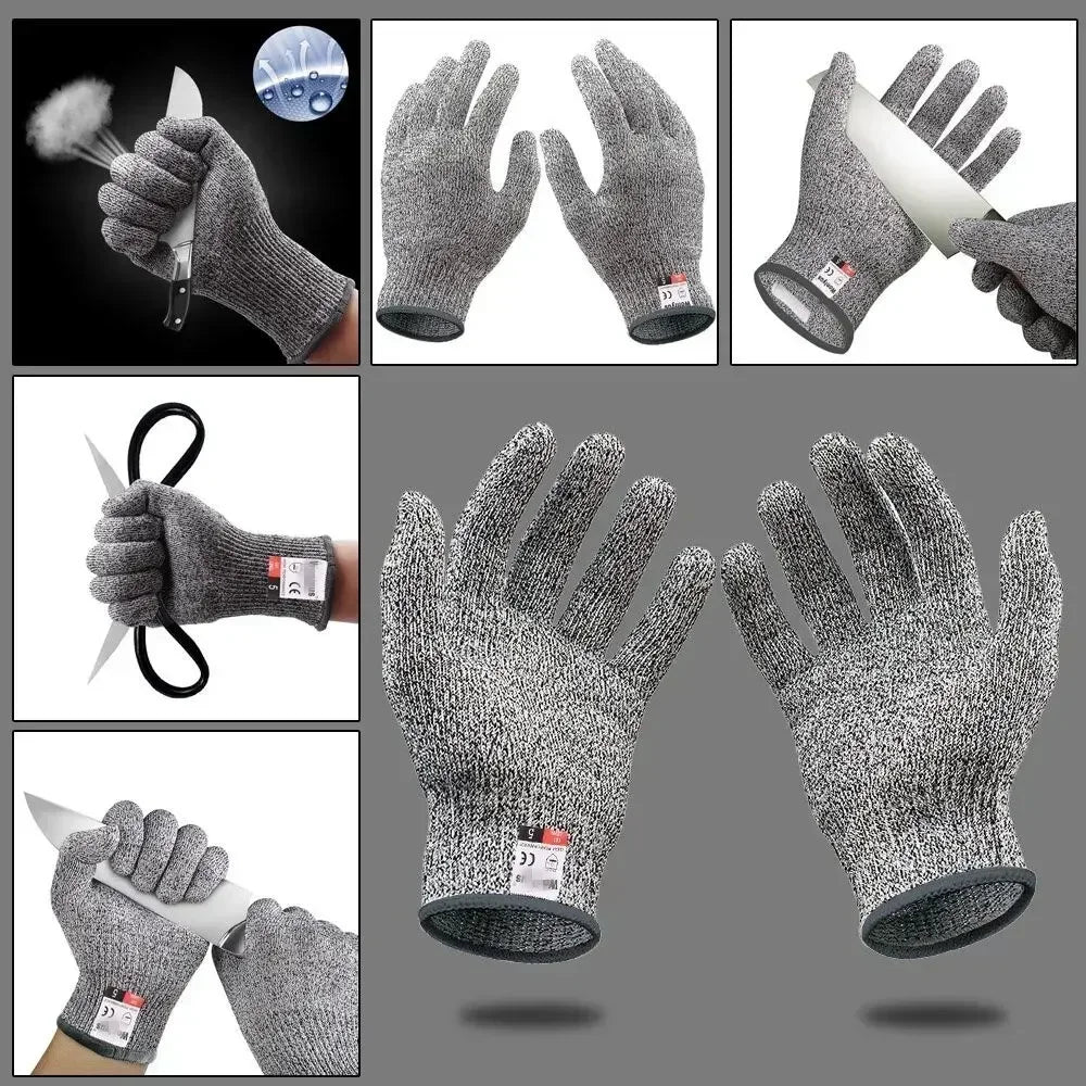 Grade 5 cutting resistant gloves, kitchen HPPE scratch resistant glass cutting safety protection, gardener protection work
