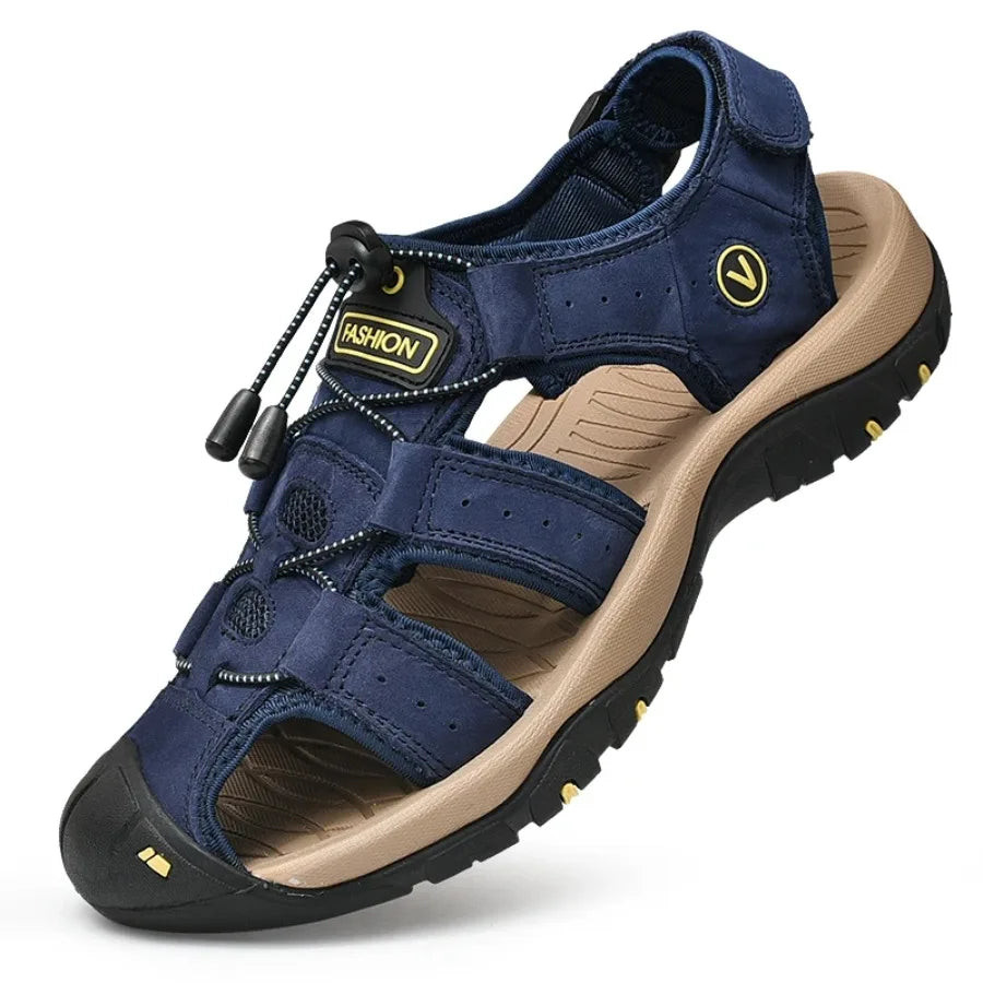 Summer Men Sandals Genuine Leather Mens Casual Shoes Outdoor Men Leather Sandals for Men Beach Shoes