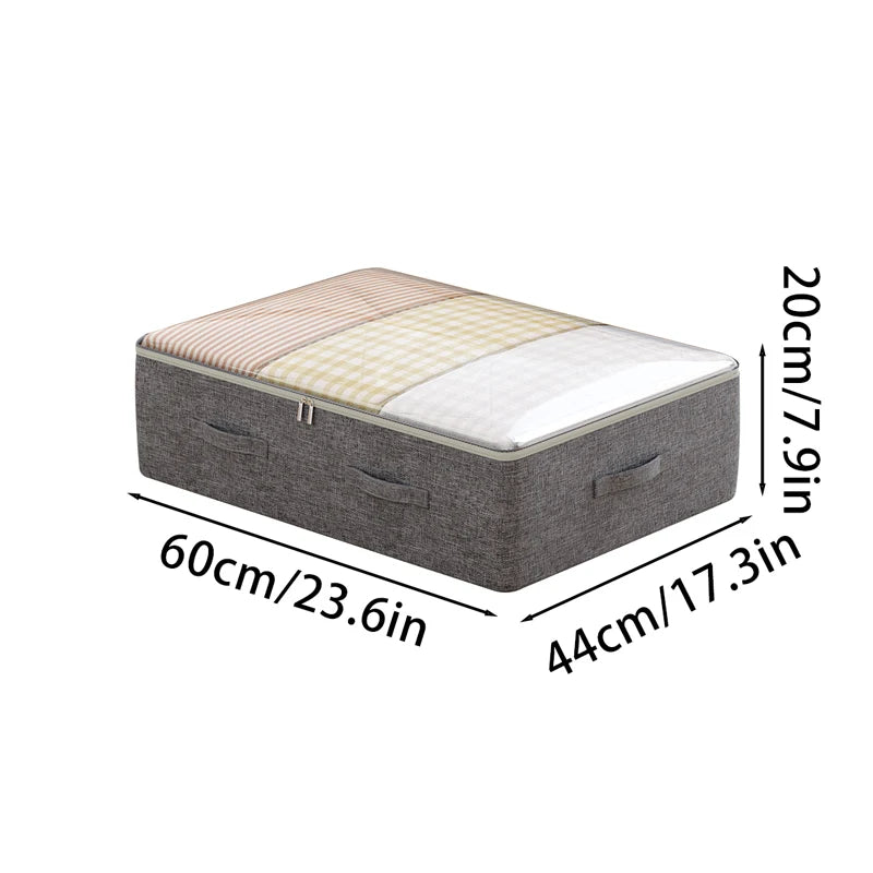 Large comforter handling under-bed storage bags are suitable for packing travel camping college dormitories and laundry
