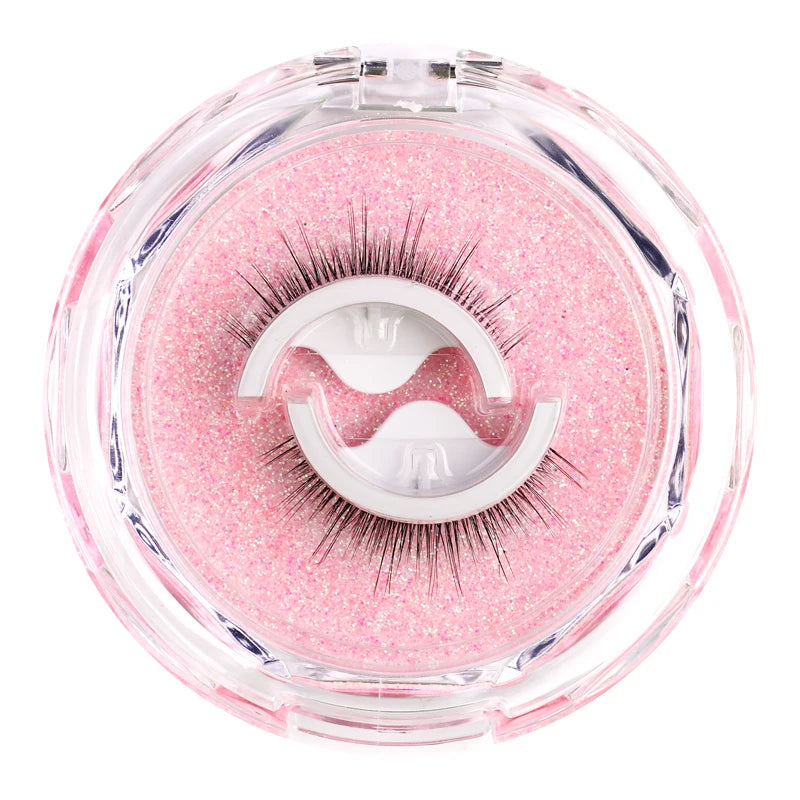 1Pair Reusable Self-Adhesive False Eyelashes Natural Multiple reversible glue-free self-adhesive pairs of false eyelashes Hot