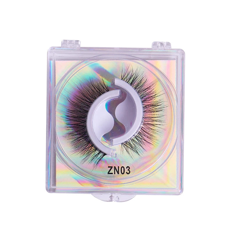 1Pair Reusable Self-Adhesive False Eyelashes Natural Multiple reversible glue-free self-adhesive pairs of false eyelashes Hot