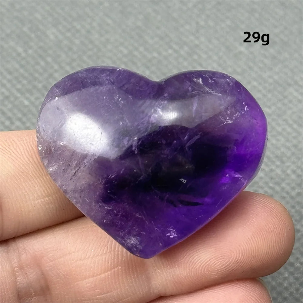 Natural Amethyst Heart Shaped Love Gemstone Meaning Love Healing Reiki Meditation Energy Witchcraft Home Decoration